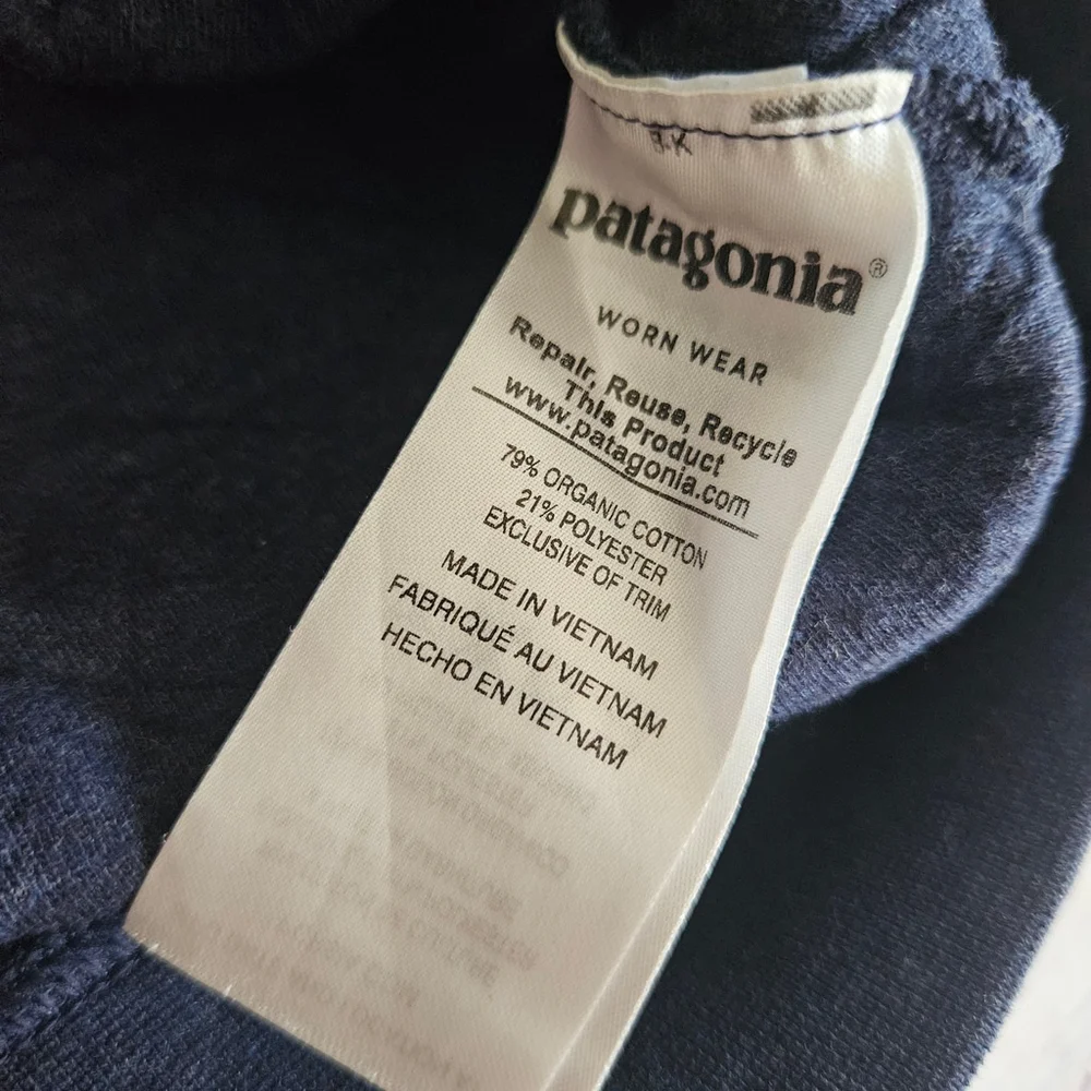 Patagonia Organic Cotton Quilted Snap-T Pullover Blue Red Mens Small